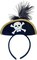 4E's Novelty Black Pirate Headband Hat for Women & Girls – Mini Pirate Hat with Skull & Feather – Halloween Pirate Costume Accessories for Adults & Kids, Caribbean Cosplay, Dress Up Party Headwear